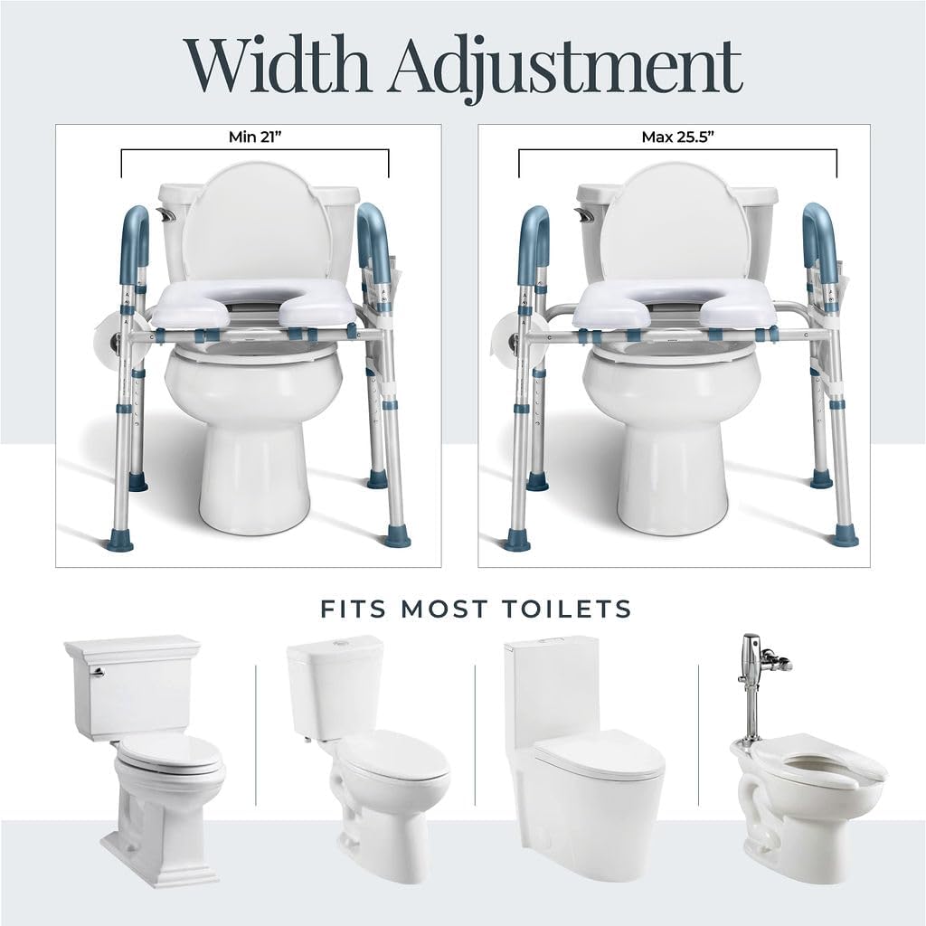 Width Adjustment  
Min 21"  
Max 25.5"  
FITS MOST TOILETS