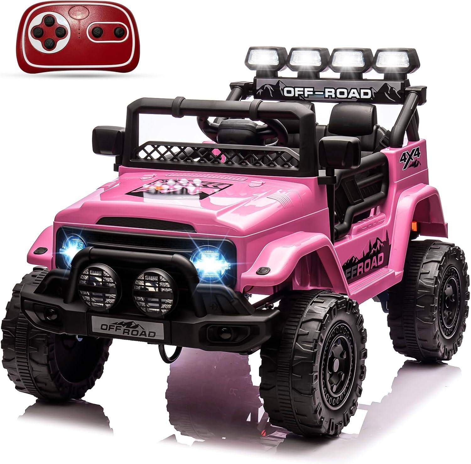 Maxxis Merch - 12V Kids Ride On Toy for Kids Electric Truck Ride On Car Remote Control Steering Wheel Music and Story Lights 3 Speeds