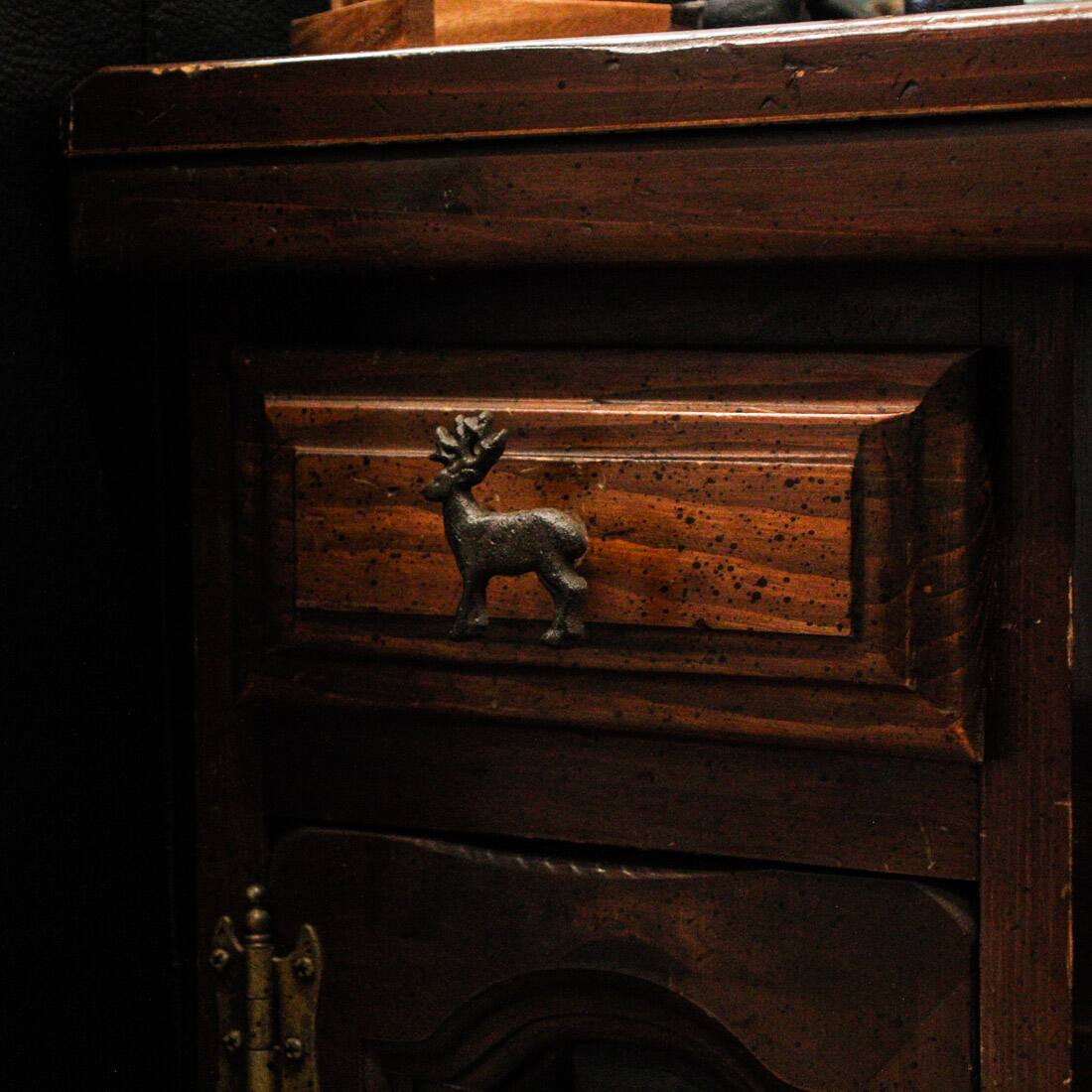 Alt View 3. Zeckos - Set of 6 Cast Iron Deer Drawer Pulls Decorative Cabinet Knob Rustic Home Decor - Brown.