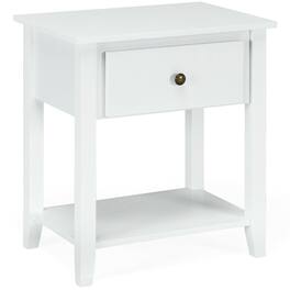 Boyel Living - Nightstand with Drawer and Storage Shelf for Bedroom - White