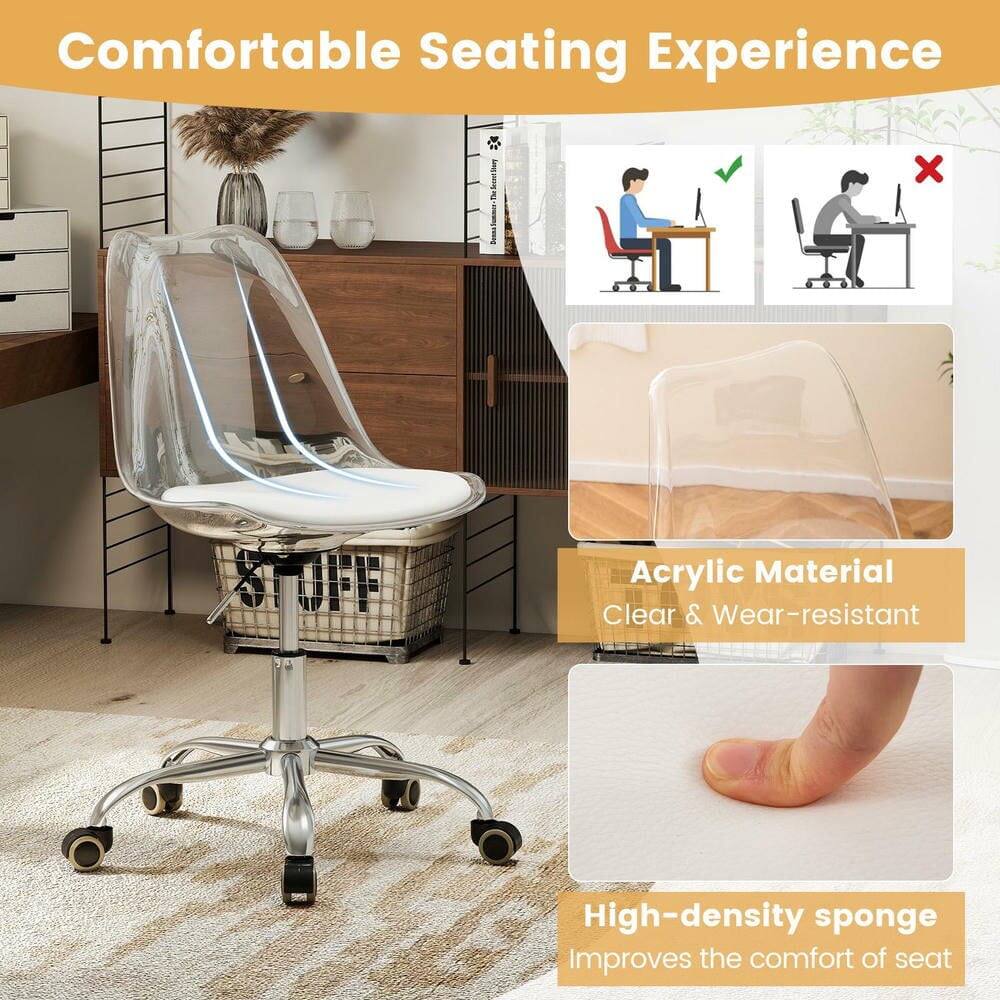 Comfortable Seating Experience

Acrylic Material
Clear & Wear-resistant

High-density sponge
Improves the comfort of seat