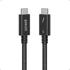 Front. Anker - Anker Prime Thunderbolt 5 Cable, 3.3 FT USB C to USB C Cable - Black.