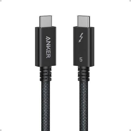 Front. Anker - Anker Prime Thunderbolt 5 Cable, 3.3 FT USB C to USB C Cable - Black.