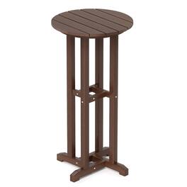Boyel Living - 21.5 Inch Round Bar Table HDPE for Outdoor Patio Use - Brown