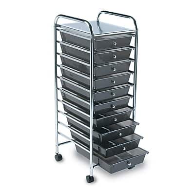 Advantus - 10-Drawer Rolling Organizer - Smoke