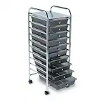 Front. Advantus - 10-Drawer Rolling Organizer - Smoke.