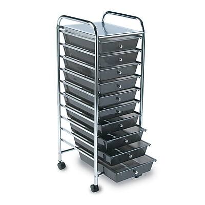 Front. Advantus - Advantus 10-Drawer Rolling Organizer - Smoke.
