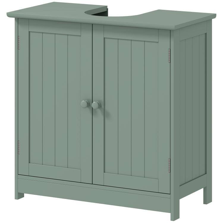 Alt View 10. PULUZ - Bathroom Vanity Cabinet, Under Sink Bathroom Cabinet with 2 Doors and Adjustable Shelf - Dark Green.