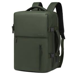 Unique Bargains - Lay Flat Carry on Travel Backpack, 30L Airline Approved, Fits 16" Laptop, USB-C & USB-A, Water Resistant - Green