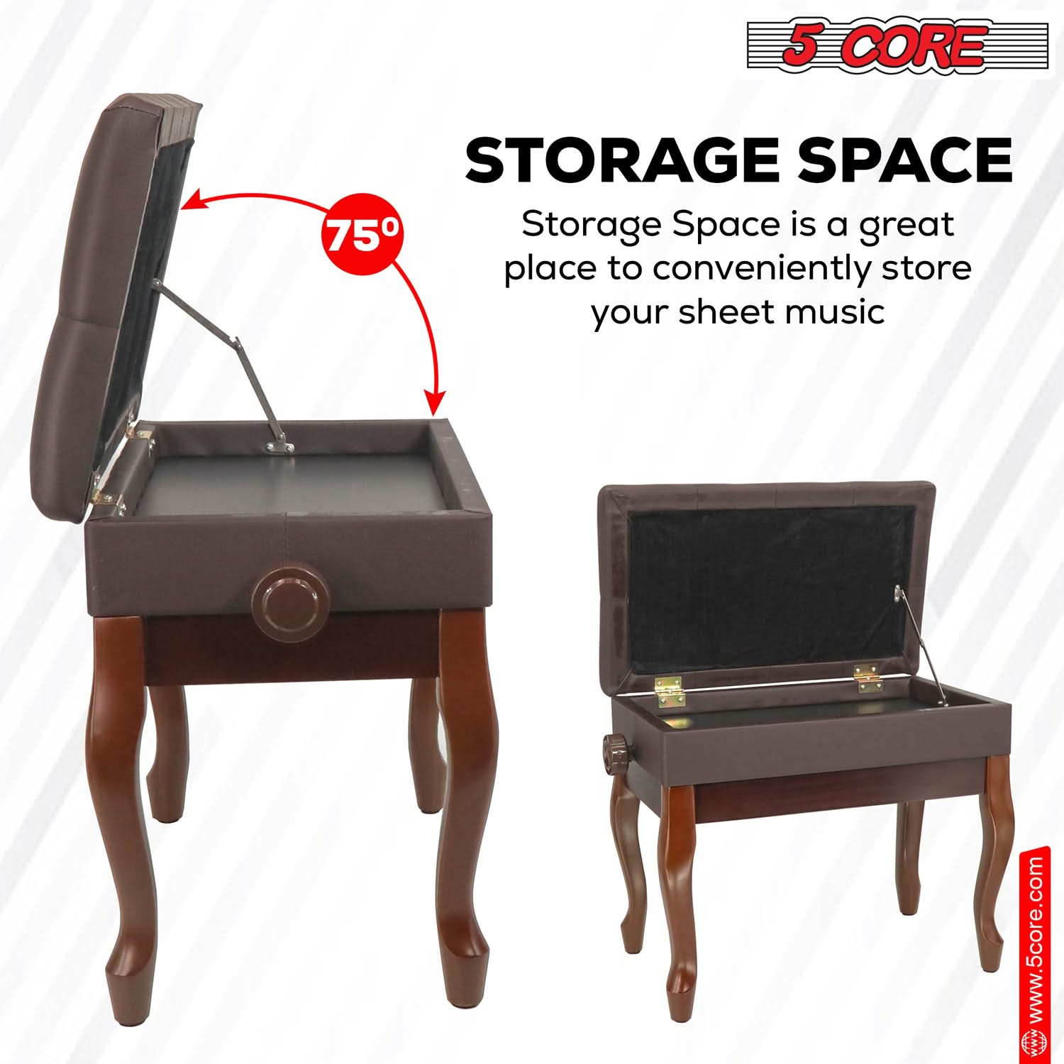 5 CORE STORAGE SPACE 75 Storage Space is a great place to conveniently store your sheet music www.5core.com