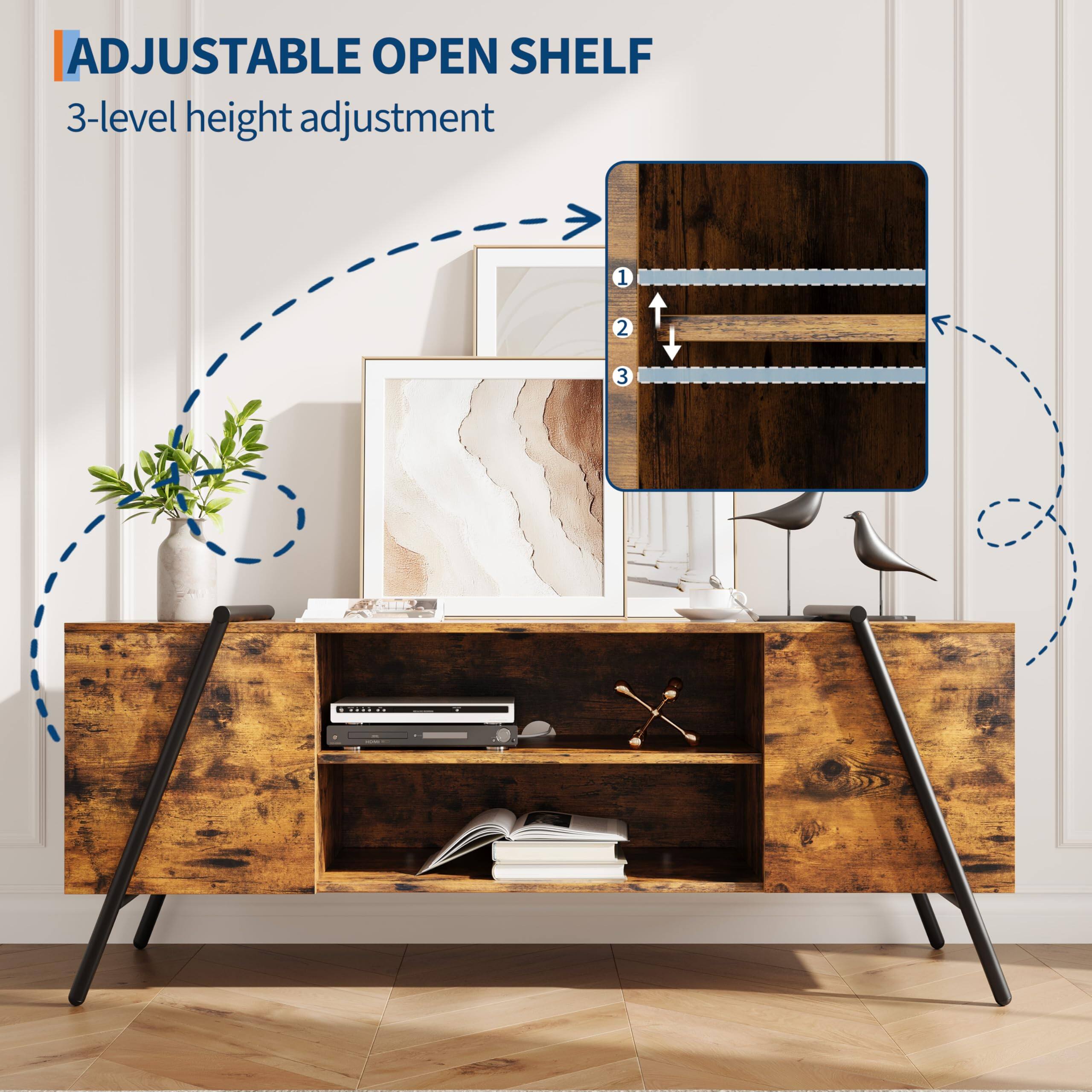 ADJUSTABLE OPEN SHELF  
3-level height adjustment