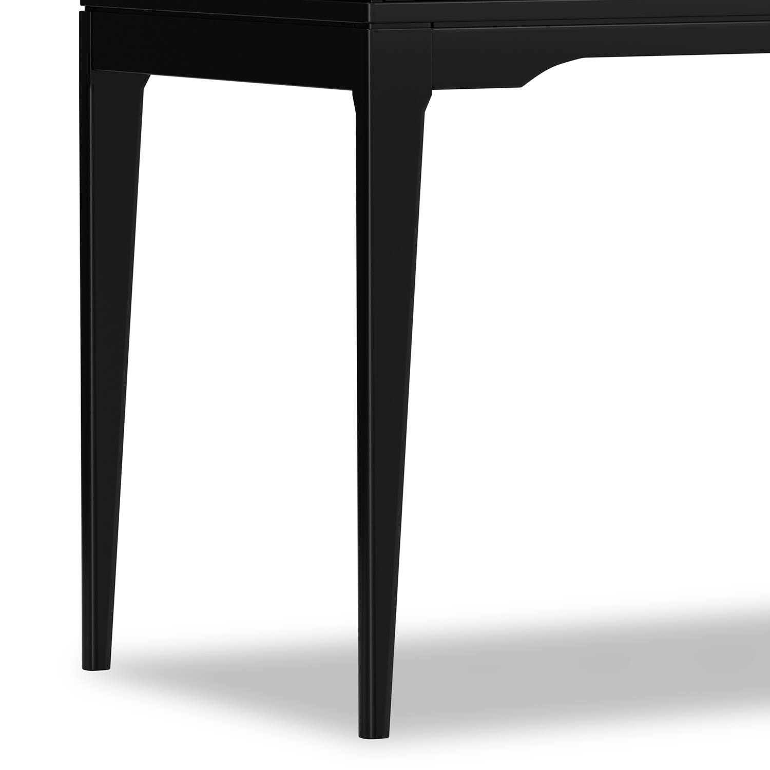 Alt View 6. Simpli Home - Harper 48 inch Wide Solid Hardwood Mid-Century Modern Small Desk in Black - Black.