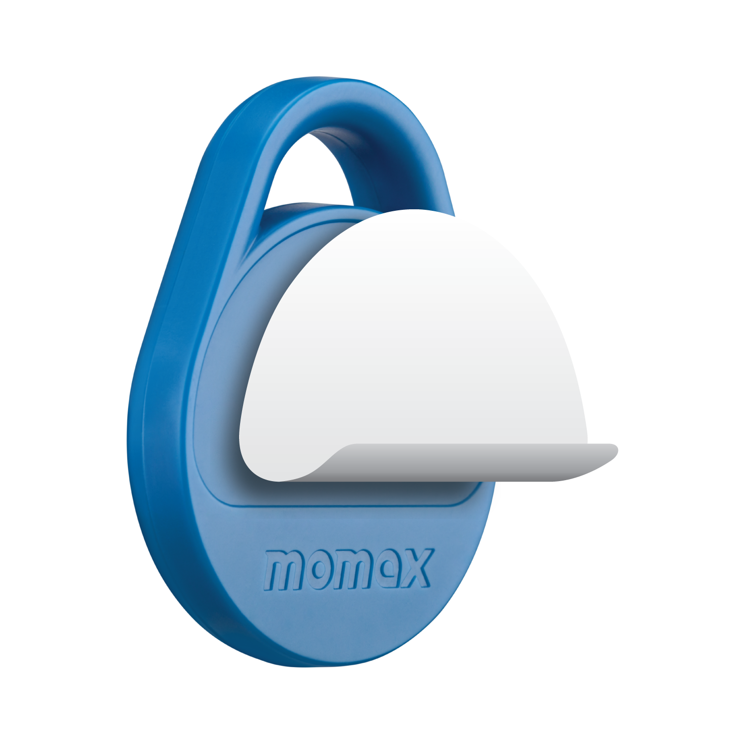 Left. Momax - MOMAX Key Finder Luggage Tracker Smart Tag for Key, Backpack, Wallet, Pets Works with Apple Find My (iOS Only), Blue - Blue.