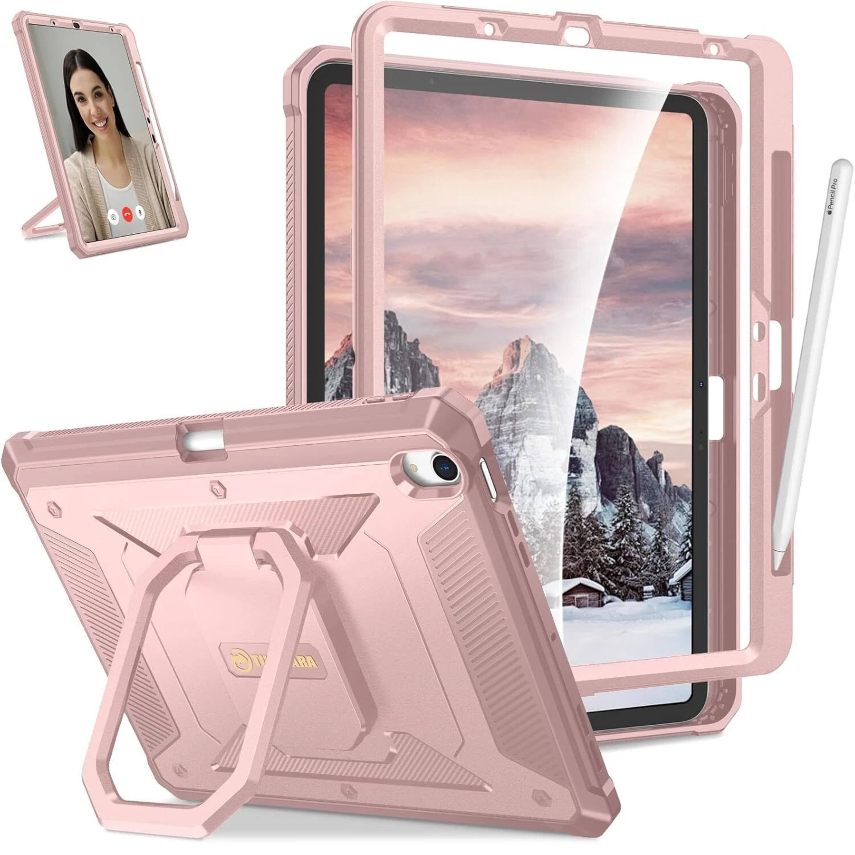Front. Kitcheniva - 360 Degree Rotating Shockproof Case For iPad Air 11 Inch M3 2025 And M2 2024 Rose Gold - Rose Gold.