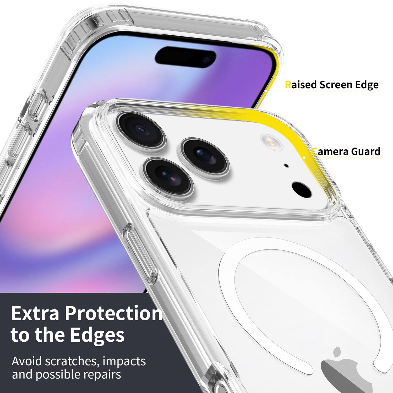 Raised Screen Edge  
Camera Guard  

Extra Protection to the Edges  
Avoid scratches, impacts and possible repairs