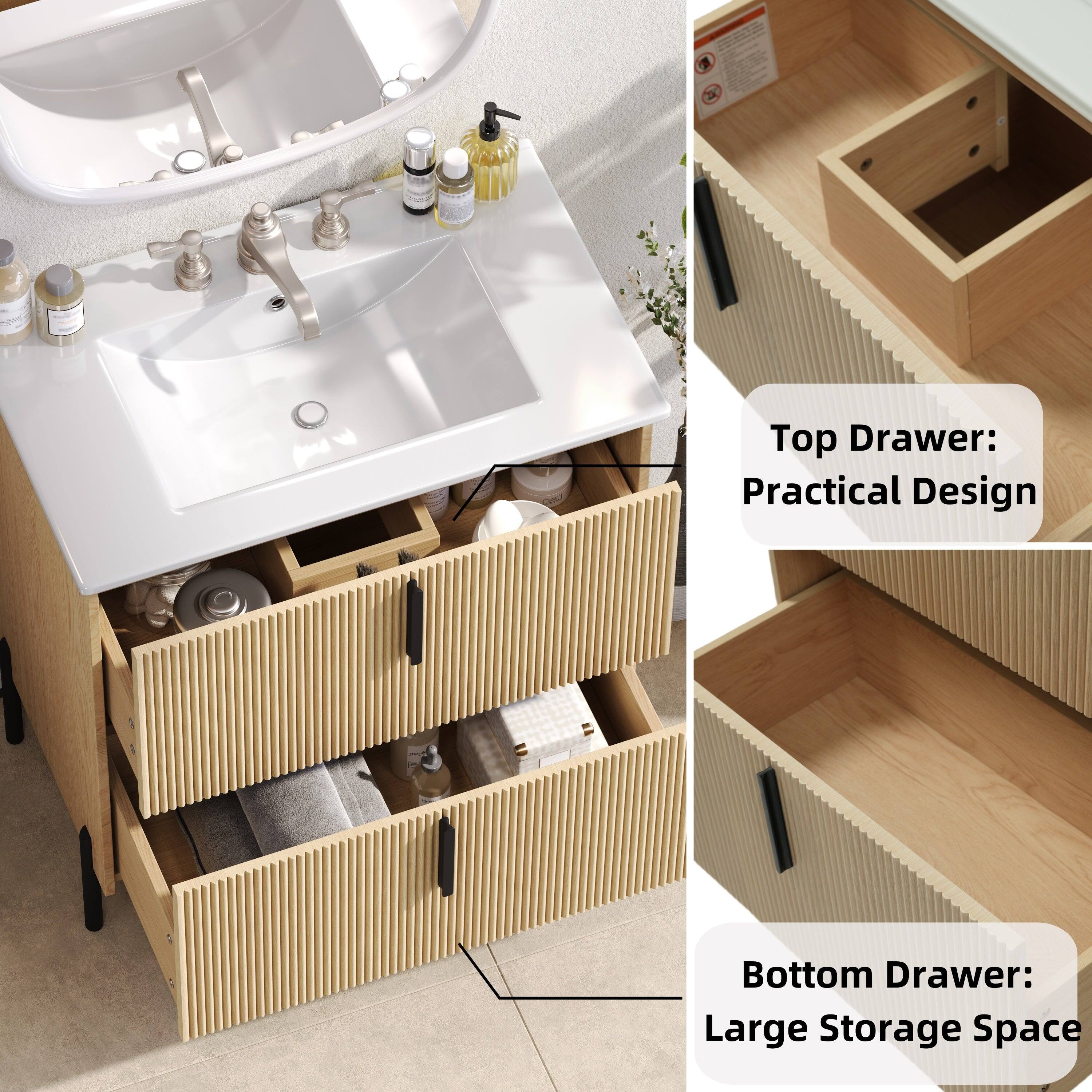 Top Drawer: Practical Design

Bottom Drawer: Large Storage Space