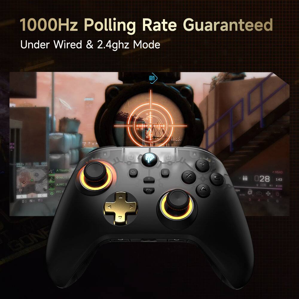 1000Hz Polling Rate Guaranteed  
Under Wired & 2.4ghz Mode  

B1  
253  
C 555  

A Tisuling  
P MAO HAJO  
F V 28 T 143 PFC  

C PN PFC y C  
1 A e a a M  
3 4 5 Do a a GONE
