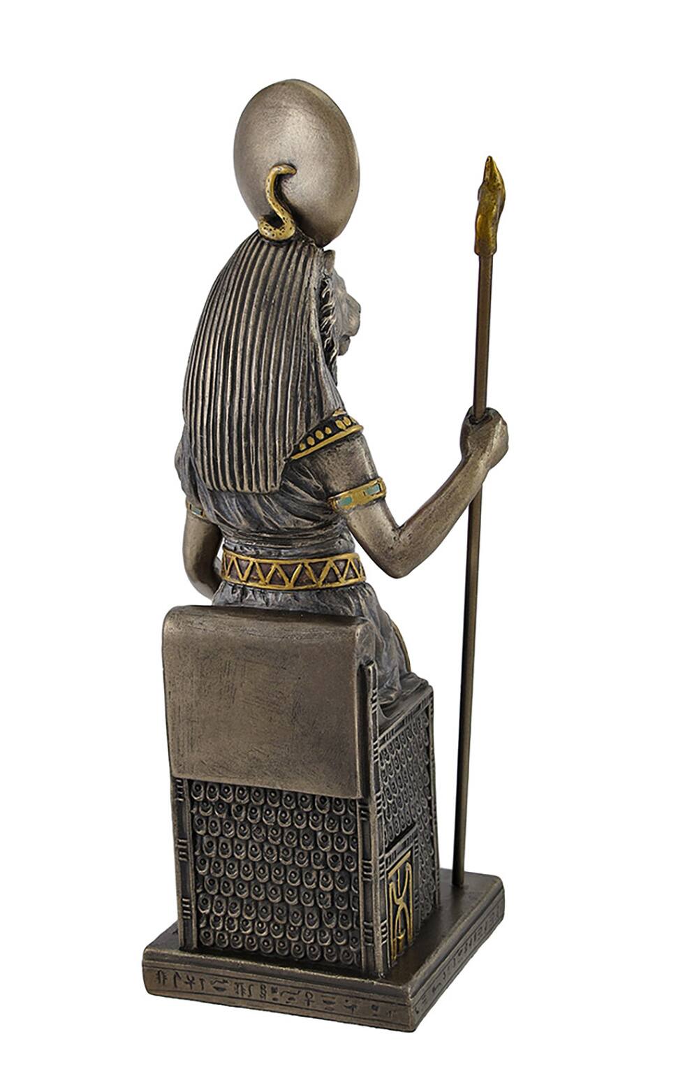 Alt View 3. Veronese Design - Egyptian Goddess Sekhmet Sitting on Throne Statue - Brown.