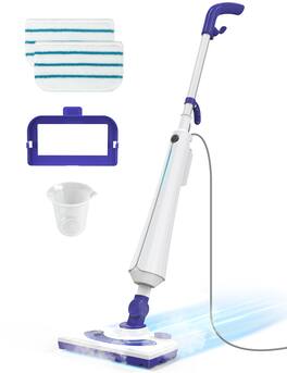 HOMLUX - Steam Mop Cleaner Floor Steamer with Fast Heat-Up & Detergent Chamber Sanitizing Steam Mop with Washable Pads
