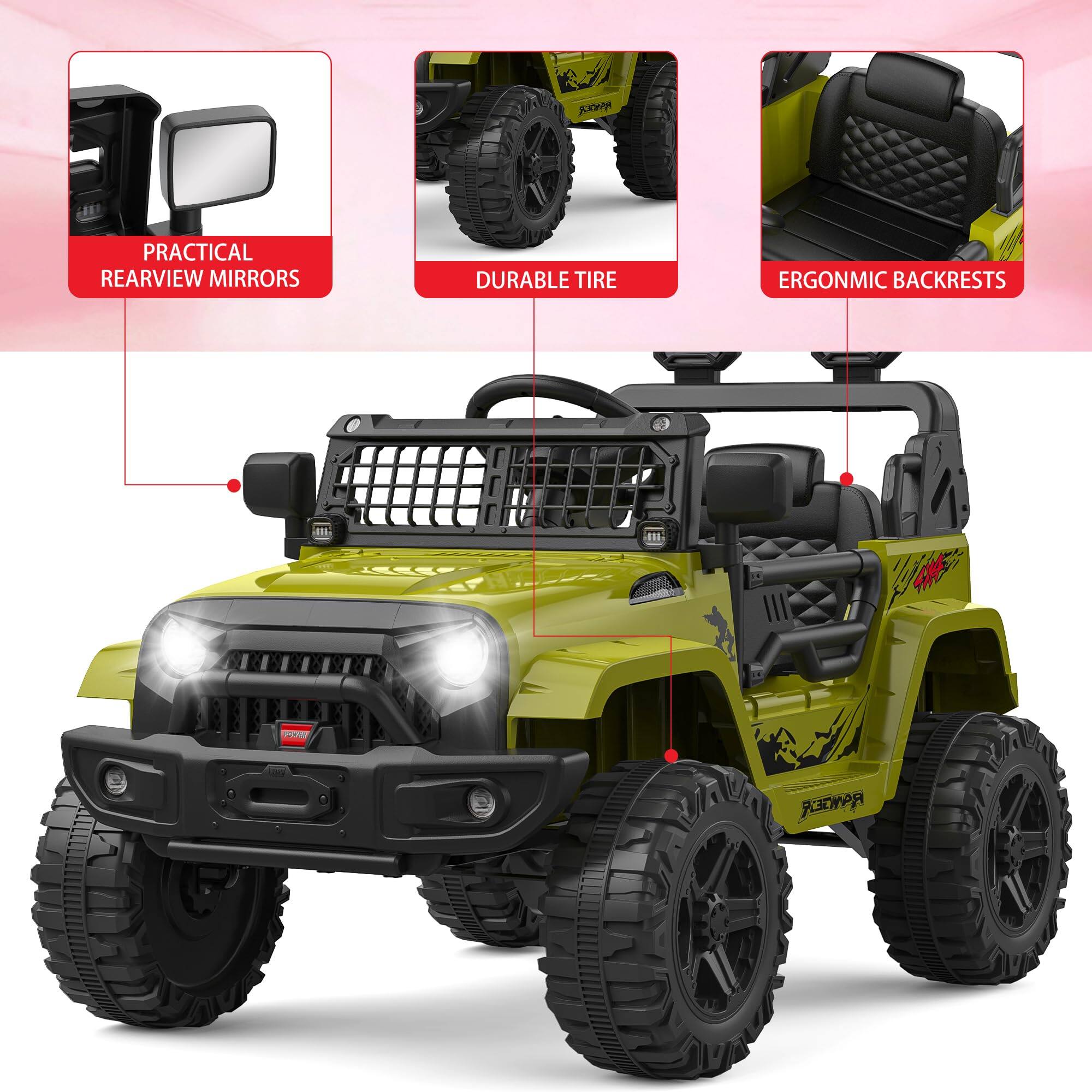 - PRACTICAL REARVIEW MIRRORS
- DURABLE TIRE
- ERGONOMIC BACKRESTS