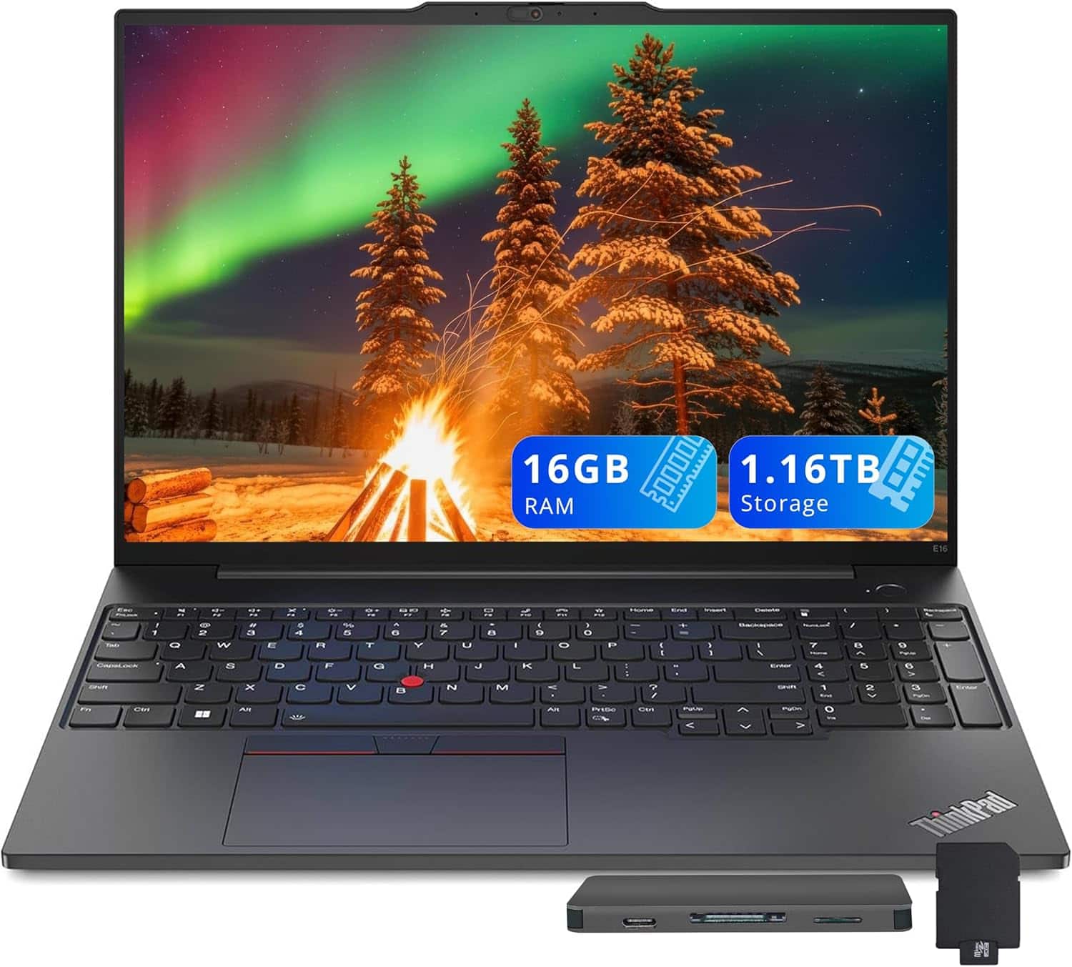 Lenovo - ThinkPad Gen 1 16" WUXGA Laptop,Intel i5-1335U,16GB DDR4 RAM,1TB SSD+160GB Docking Station Set,Win 11 - Black