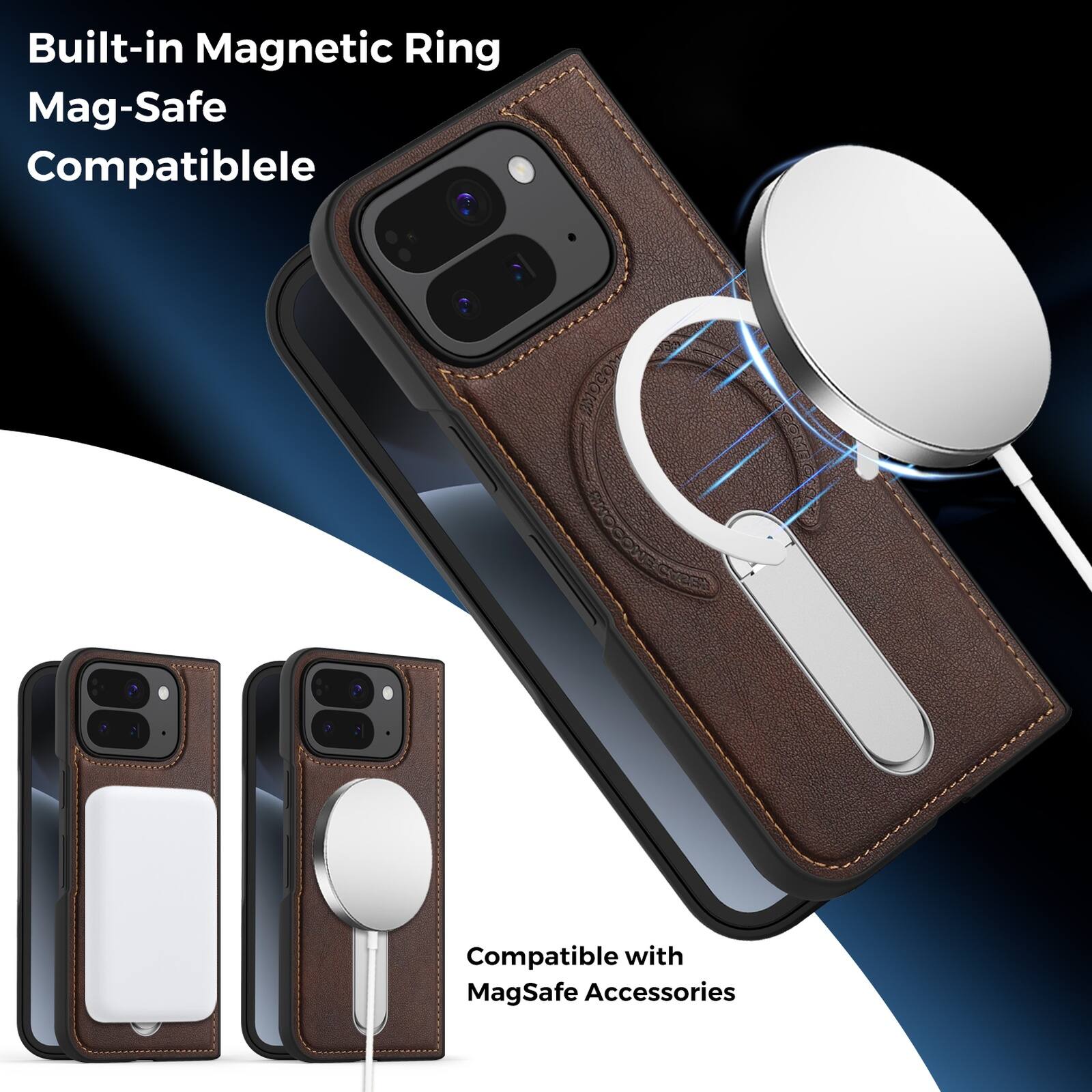 Built-in Magnetic Ring  
Mag-Safe  
Compatible  

Compatible with MagSafe Accessories