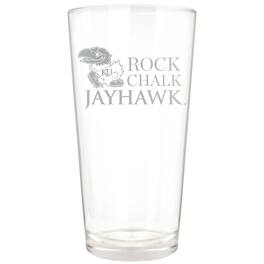 Great American Products - Kansas Jayhawks Etched 16oz. Rally Cry Pint Glass - Multicolor