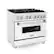 Angle. ZLINE - ZLINE 36 in. Legacy Dual Fuel Range in Satin Stainless Steel w/ White Matte Door (RAS-WM-36) - Matte White.