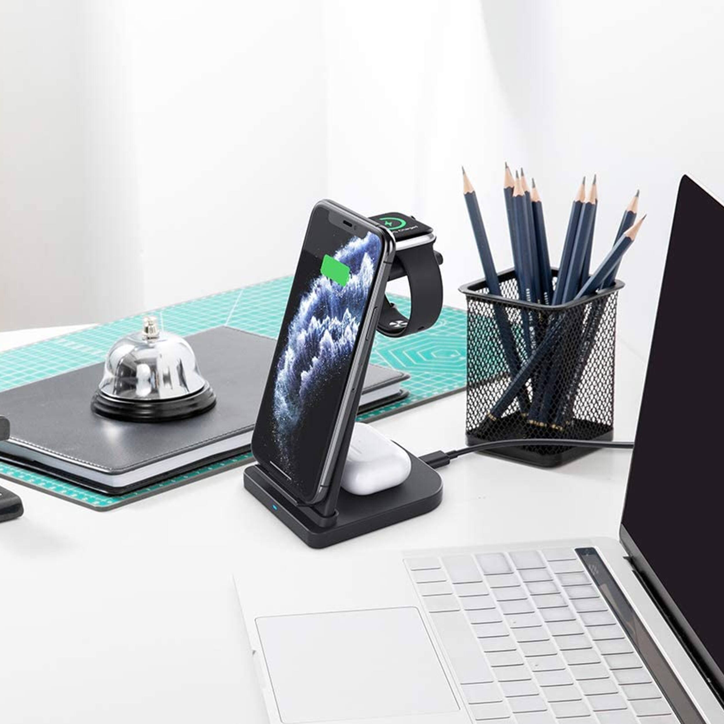 Alt View 1. Trexonic - Trexonic 3 in 1 Fast Charge Charging Station in Black - Black.