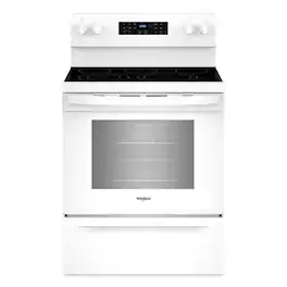 Whirlpool - 5.3 Cu. Ft. Freestanding Electric Range with Air Cooking Technology, No Preheat Air Fry and Air Baking and Self Clean - White