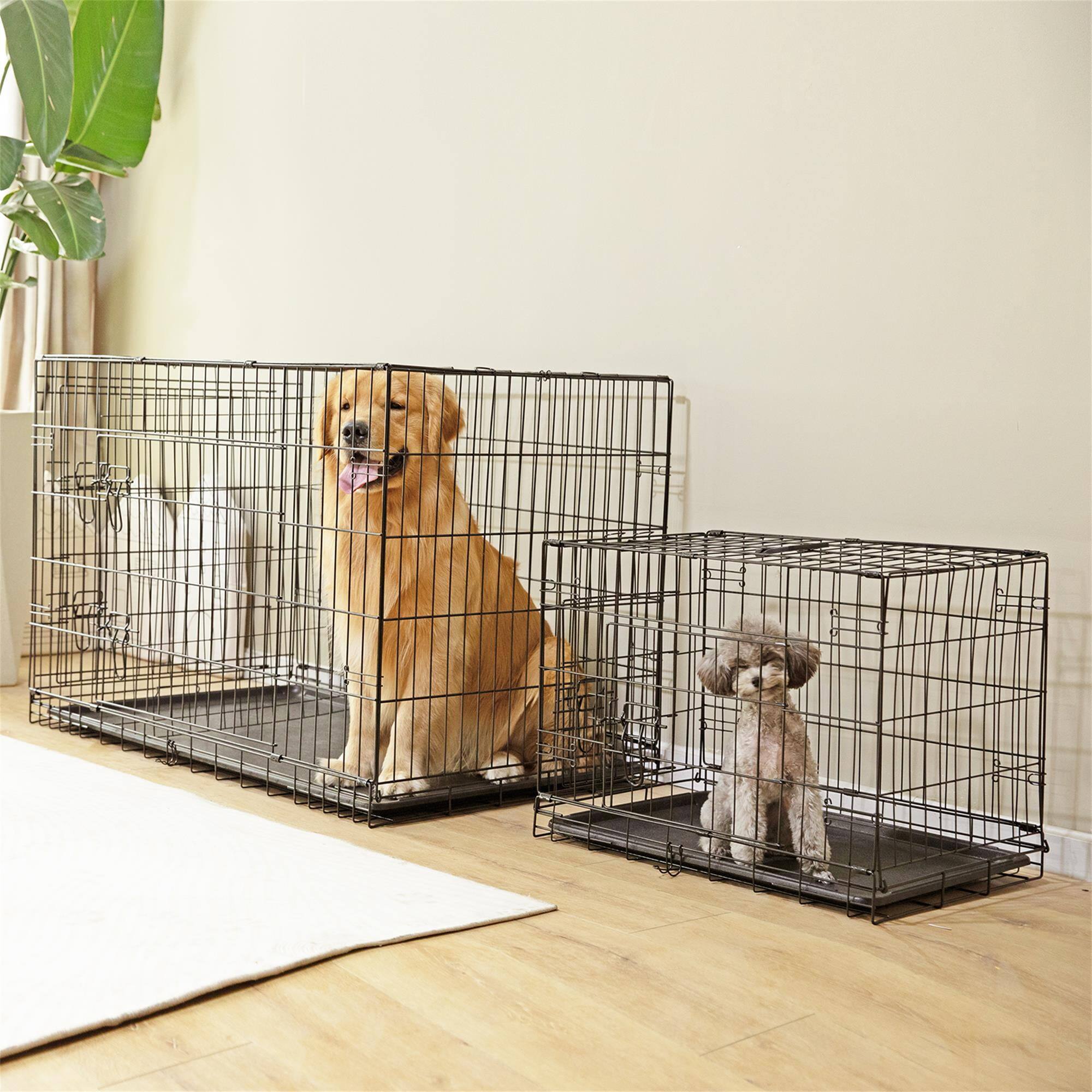 Alt View 2. Pefilos - 48" Dog Crates for Large Dogs Folding Mental Wire Pet Cage Outdoor and Indoor Dog Kennels.