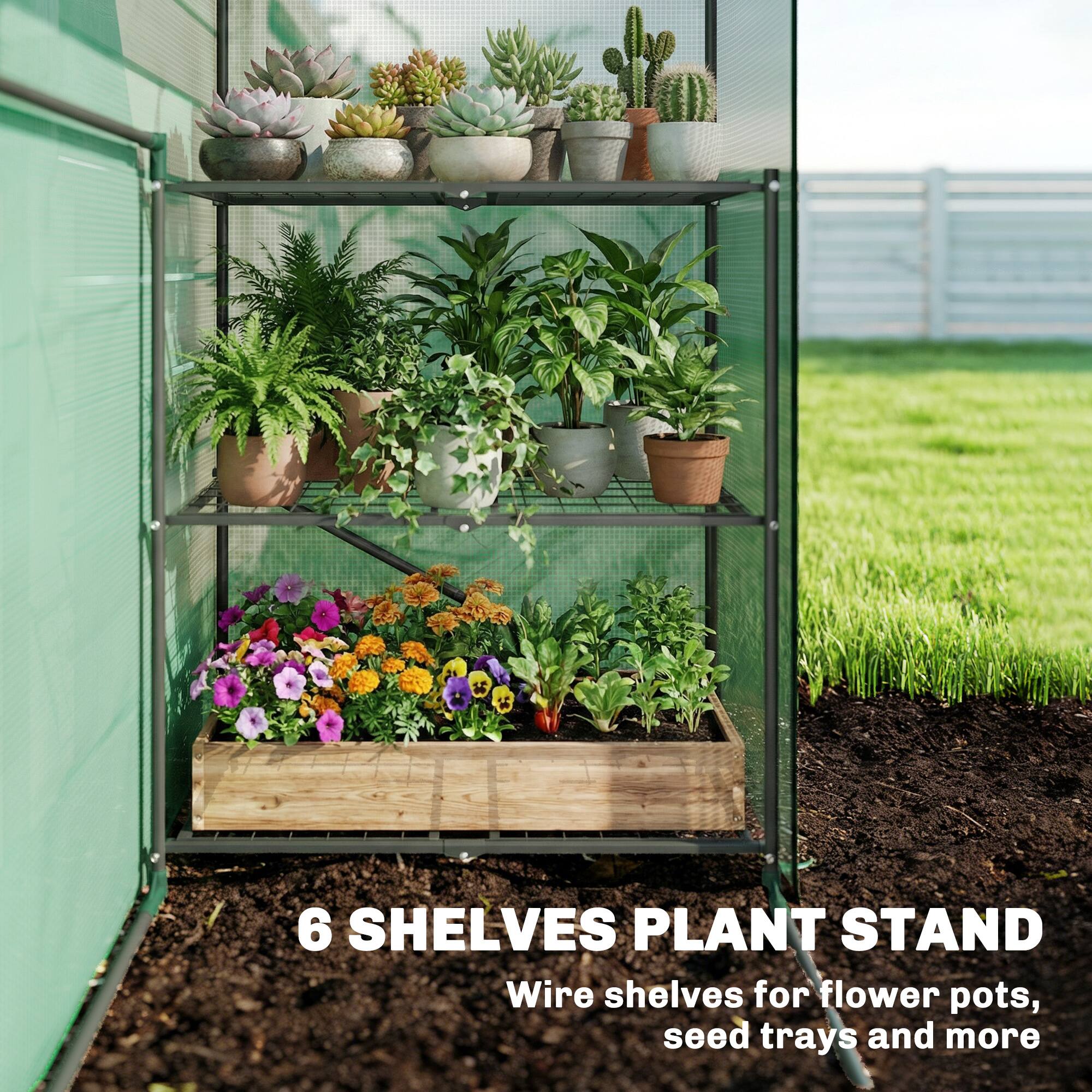 6 SHELVES PLANT STAND  
Wire shelves for flower pots, seed trays and more