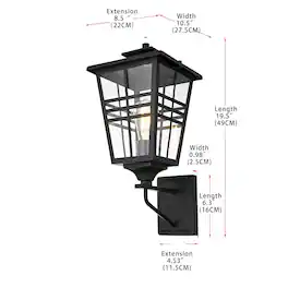 Elegant Lighting - Macon 8.5 Inch Outdoor Wall Sconce In - Black