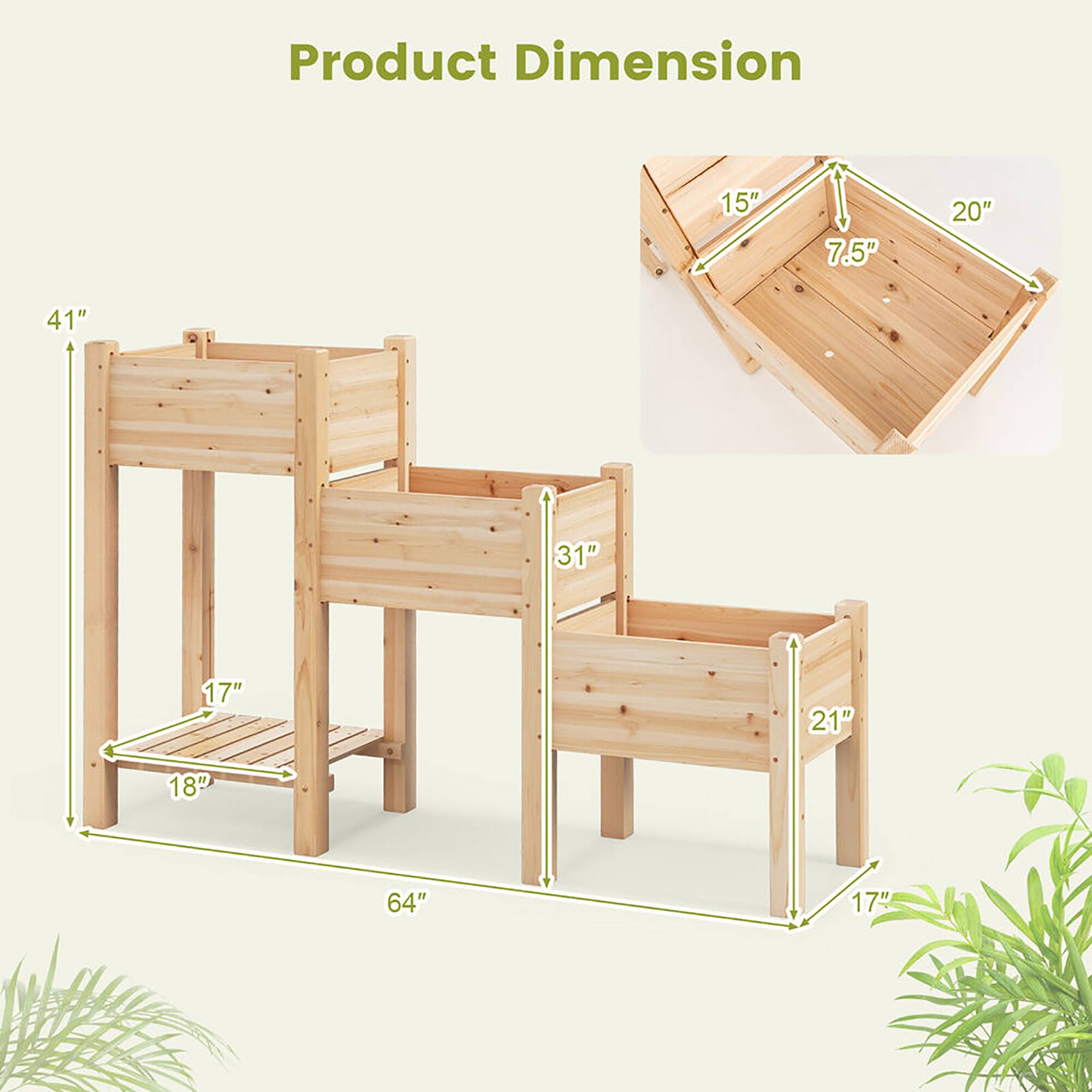 Product Dimension

- Length: 64"
- Height: 41"
- Width: 31"
- Seat Height: 17"
- Seat Depth: 18"
- Back Height: 31"
- Back Width: 21"
- Top Shelf Length: 20"
- Top Shelf Width: 15"
- Top Shelf Depth: 7.5"