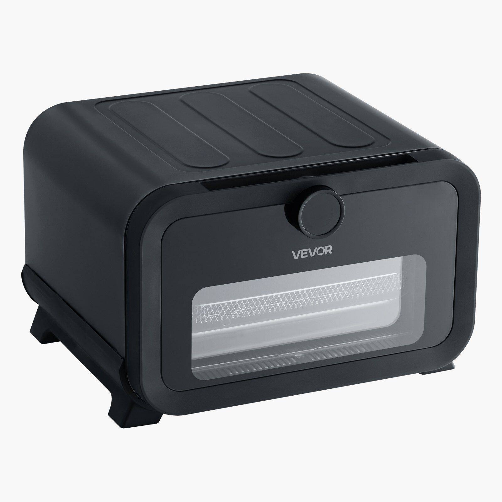 Angle. Forest'nSky - Air Fryer & Pizza Oven Combo, 12" with 8 Presets, Smart Knob, 750°F, IPX4 Waterproof - Black.