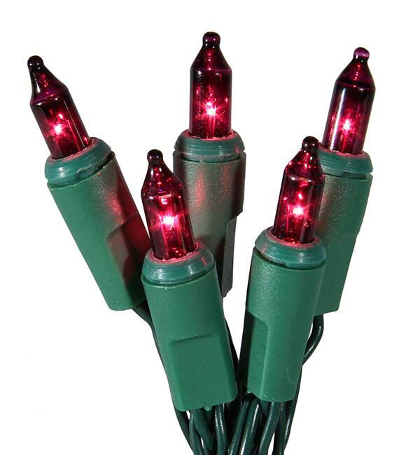Alt View 1. Sienna - Mini Christmas Lights - Purple - 9.8' Green Wire - 20ct - Purple.