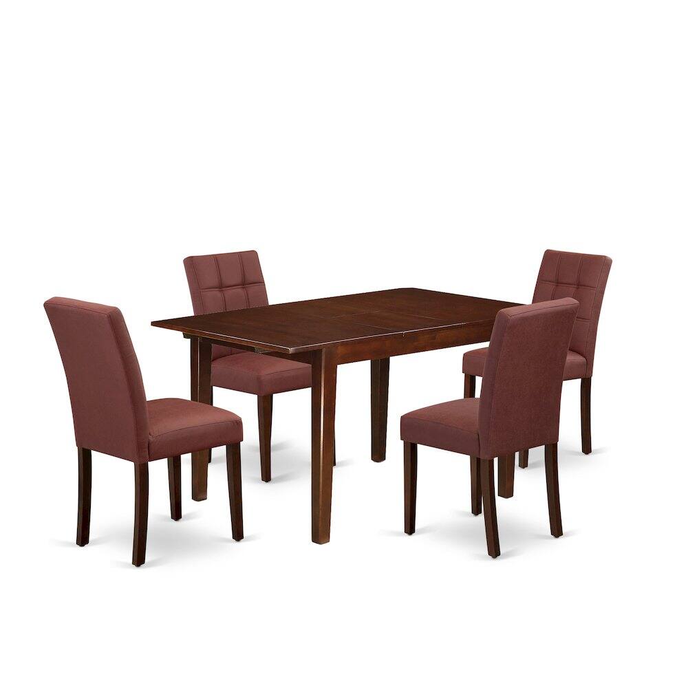 Back. East West Furniture - 5 Piece Mid Century Modern Dining Set - Red.
