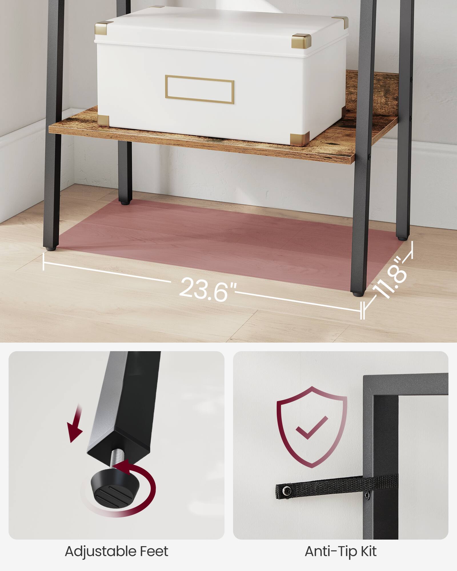 23.6" x 11.8" Adjustable Feet Anti-Tip Kit