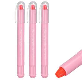 Unique Bargains - 3pcs Gel Highlighters, No-Bleed Wax Crayon, Neon Twist-Up Stick for Office & Books - Light Pink