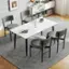 Angle. Costway - Dining Chair Set of 4 with Curved Backrest Padded Seat & Metal Legs for Dining Room - Gray.