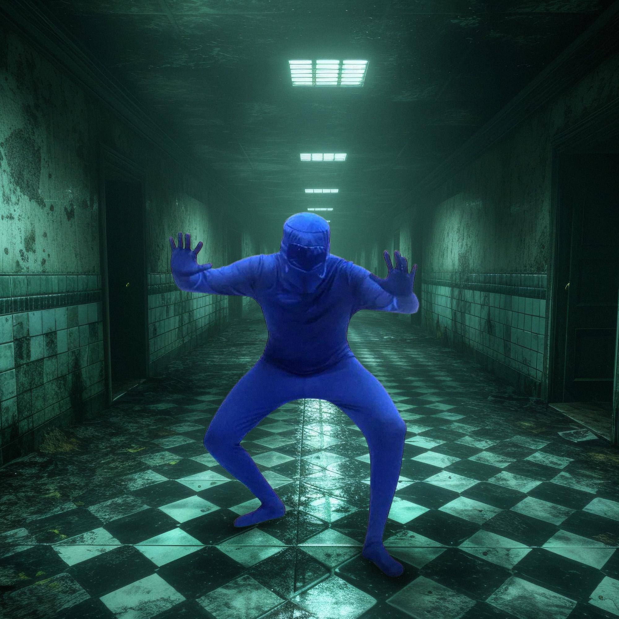 Alt View 10. Seasonal Visions International - Blueman Bodysuit Costume Adult X-Large - Blue.