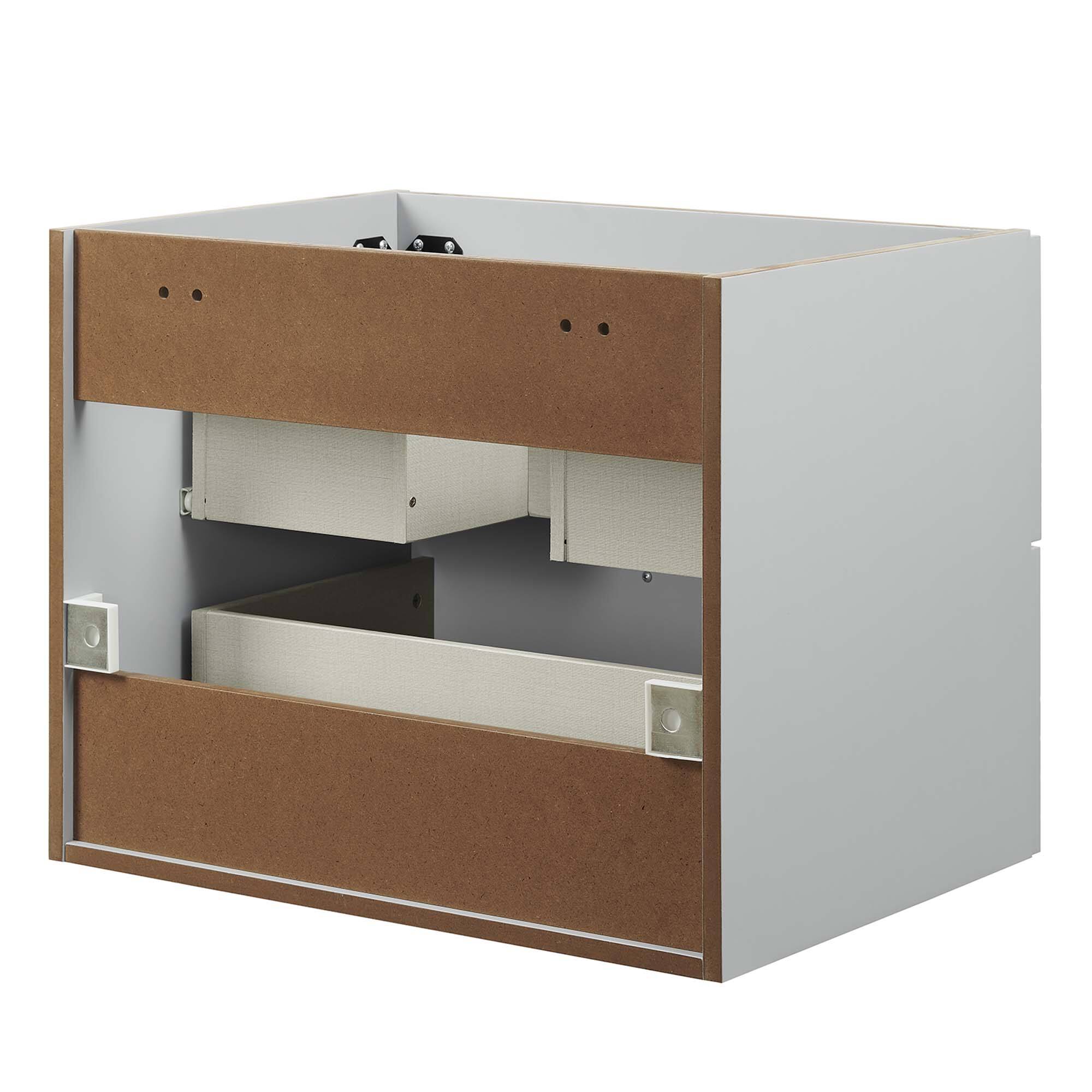 Alt View 2. Modway - Daybreak Wall-Mount Bathroom Cabinet Basin Not Included - Light Gray.