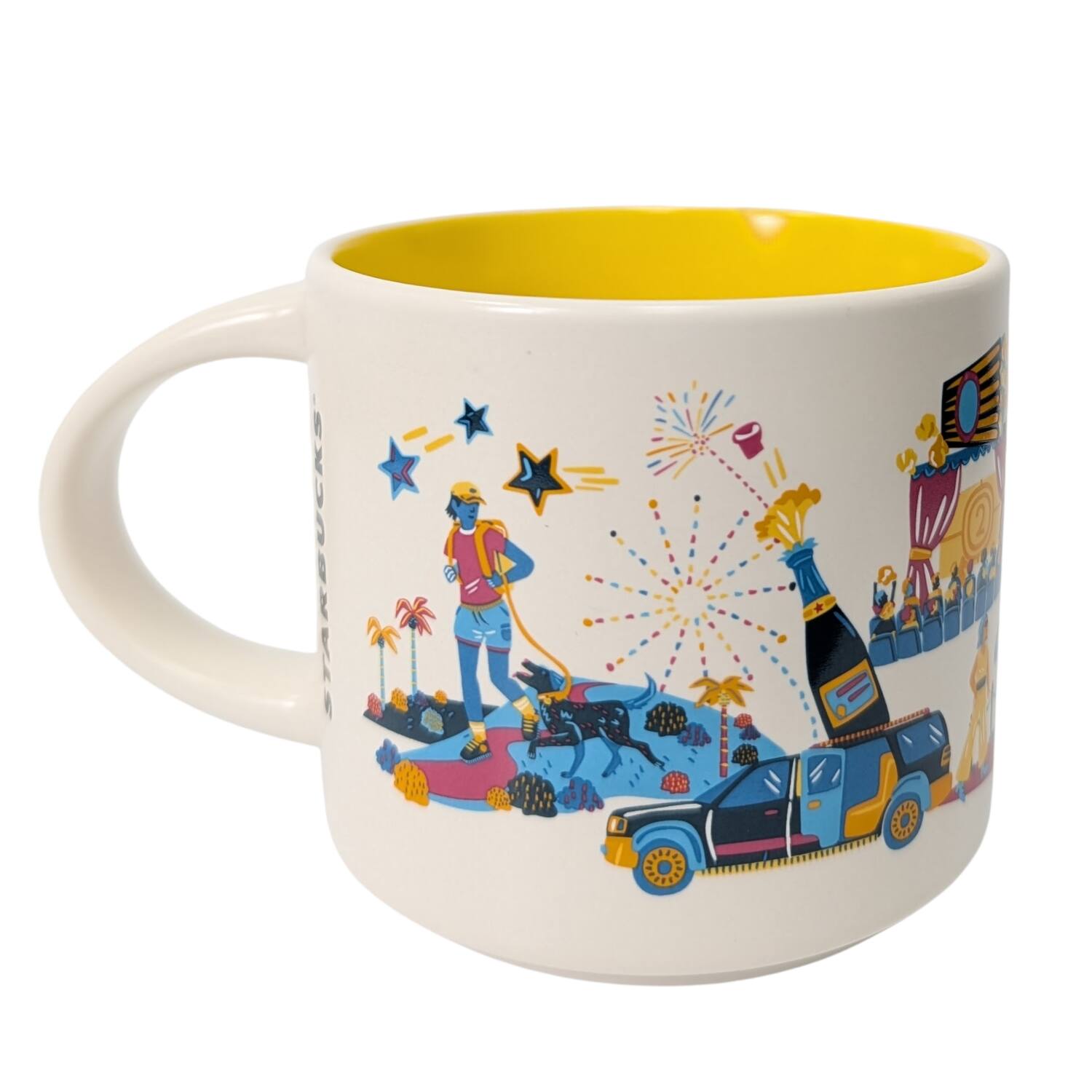Left. Starbucks - Starbucks Discovery Series Hollywood Ceramic Mug, 14 Oz - Yellow.