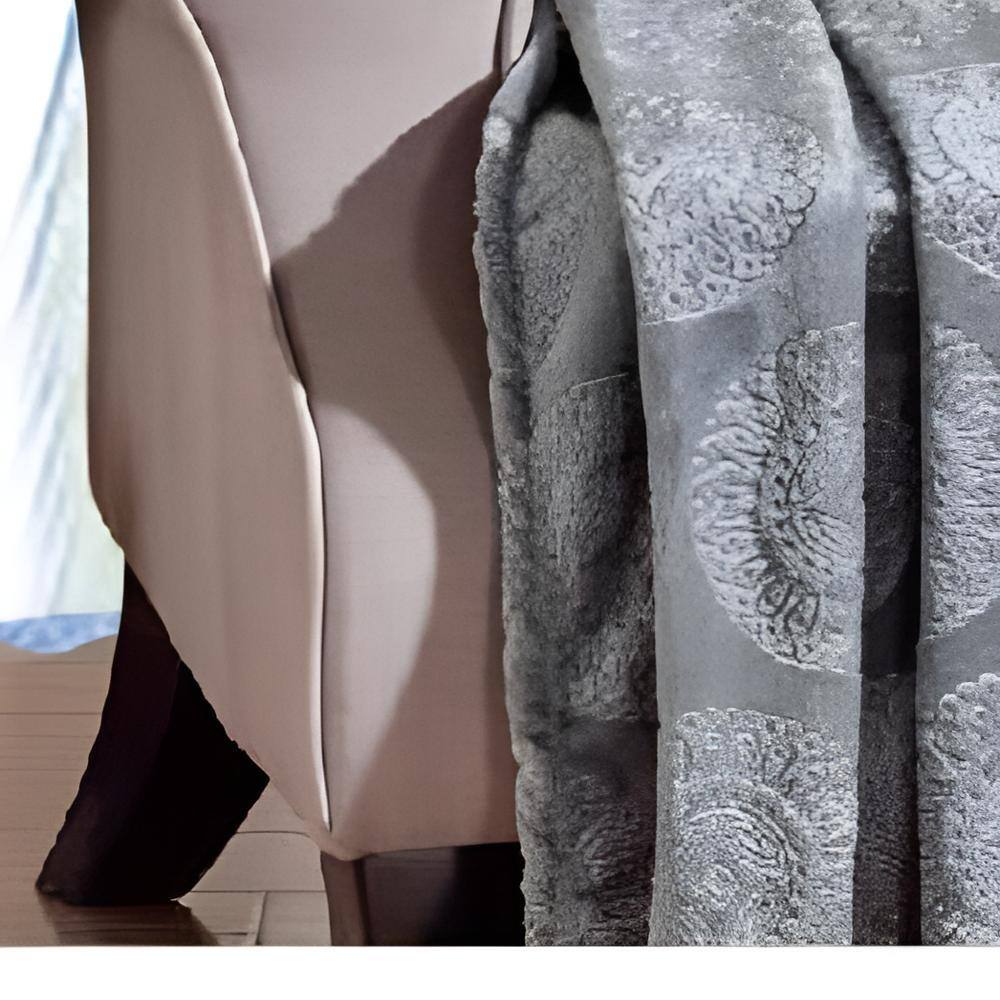 Alt View 2. Noble House - Ceasar Soft Plush Contemporary Embossed Collection All Season Throw 50"x60", Grey - Grey.