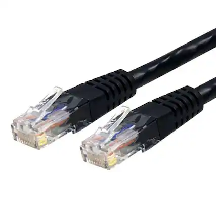 Front. Startech - 10ft Black Cat6 UTP Patch Cable.