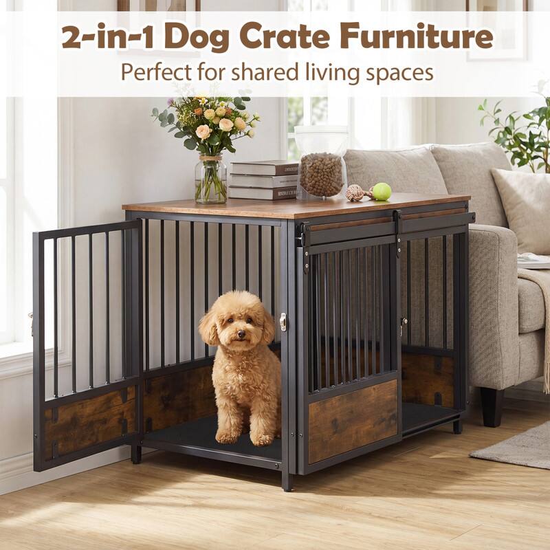 2-in-1 Dog Crate Furniture  
Perfect for shared living spaces