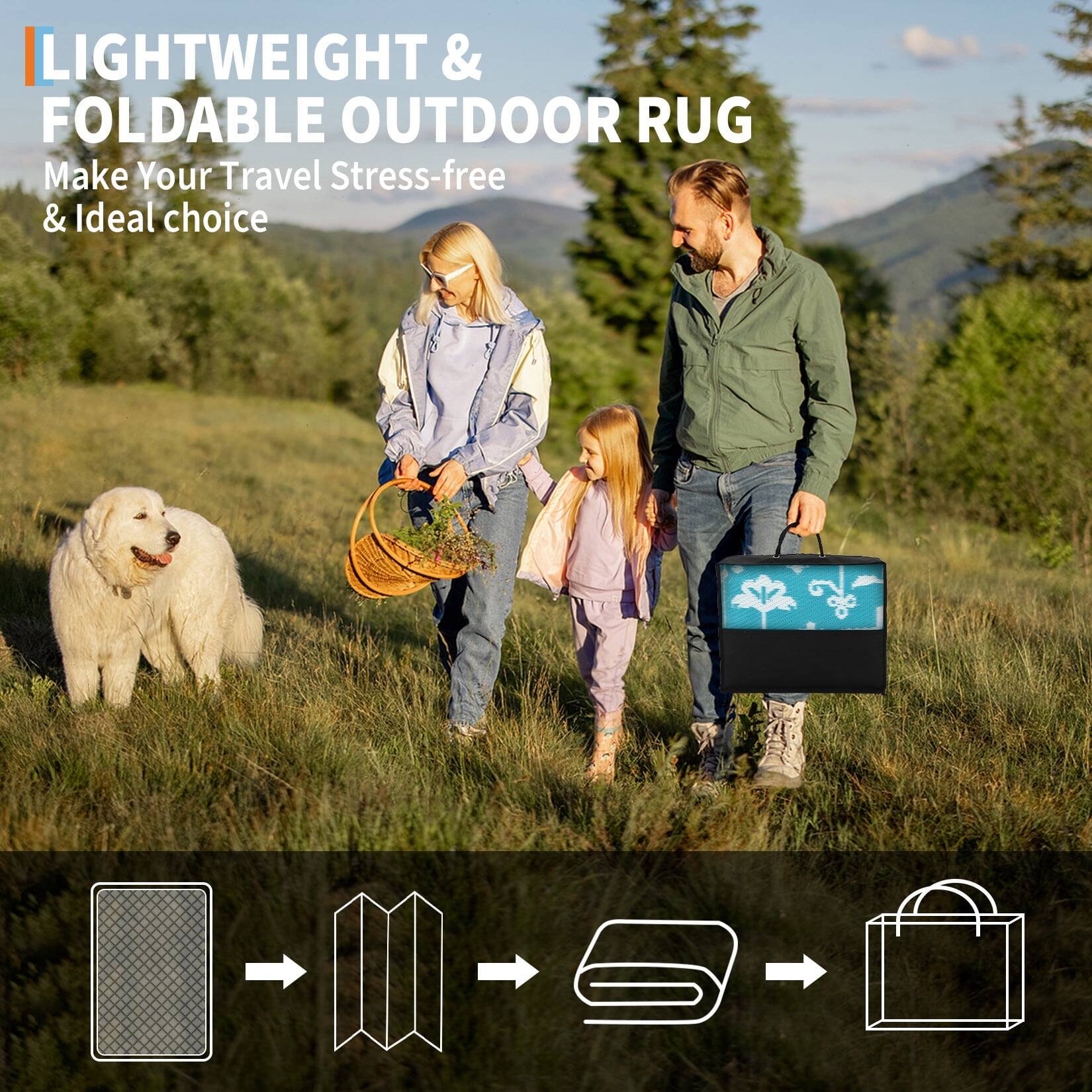 LIGHTWEIGHT & FOLDABLE OUTDOOR RUG  
Make Your Travel Stress-free & Ideal choice