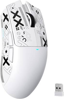 HM 1810 - Attack Shark X11se Lightweight Gaming Mouse Tri-mode 4g-c bt 22k Paw3311 Optical Sensor 59g Buttons 300mah - Wired - White-Griptape