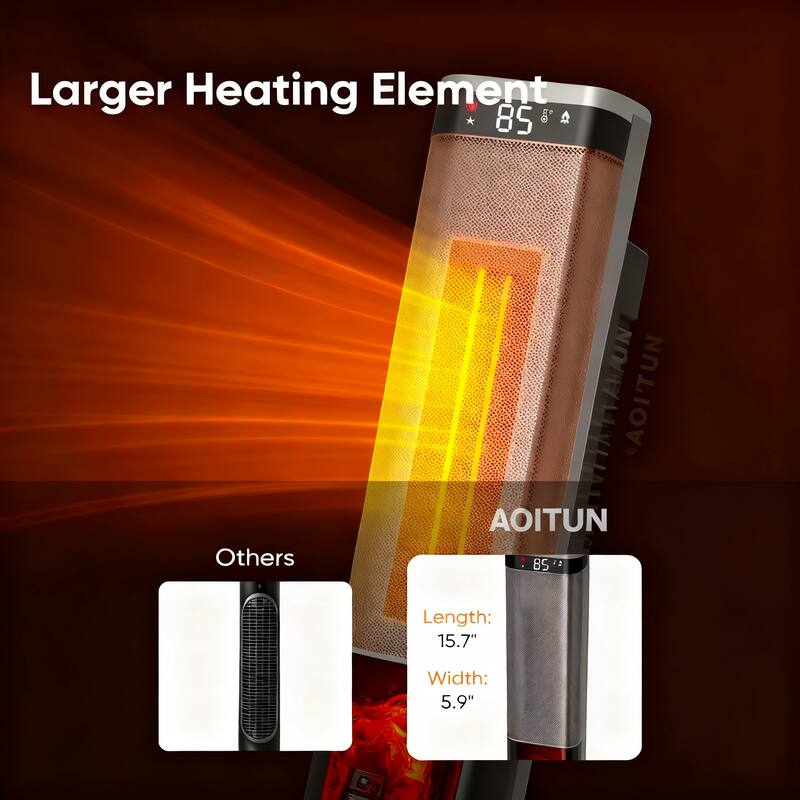 Larger Heating Element  
AOITUN  
85°  

Others  

Length: 15.7"  
Width: 5.9"
