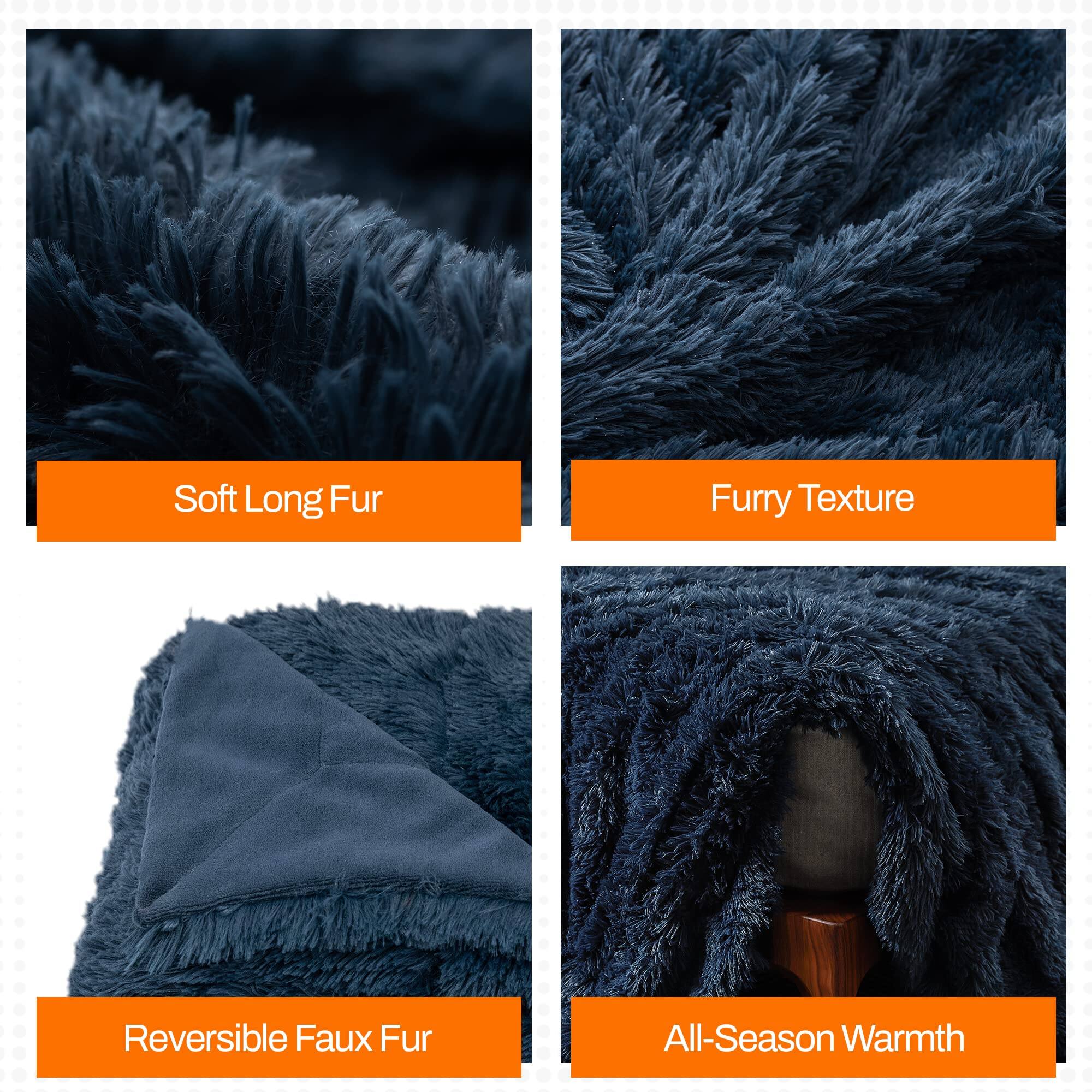 Soft Long Fur  
Furry Texture  
Reversible Faux Fur  
All-Season Warmth